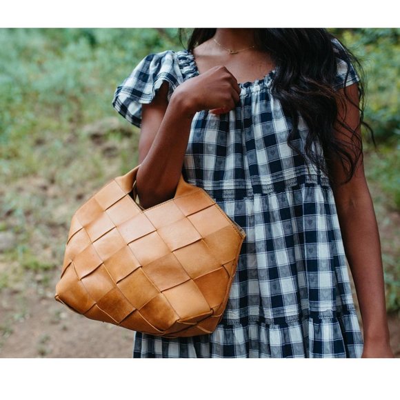 Parker Clay Acacia Woven Leather Handbag - Picture 2 of 14